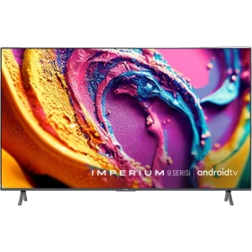 Arçelik A85 N 995 X Ultra HD 4K LED televizyon, siyah çerçeveli ekranında renkli görüntü gösteriyor