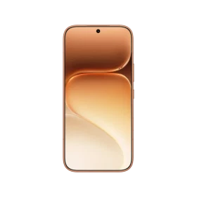 Turuncu renkli Honor 600 Pro akıllı telefon, ince çerçeveli ön ekran ve ortalanmış ön kamera detayıyla