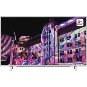 Arçelik A43L 5860 4W Full HD LED televizyon, gümüş çerçeveli ve şehir manzaralı ekranıyla