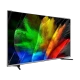 Vestel 50QA9700 Ultra HD 4K QLED televizyon, siyah çerçeveli ekranında renkli soyut görüntüyle önden görünüm