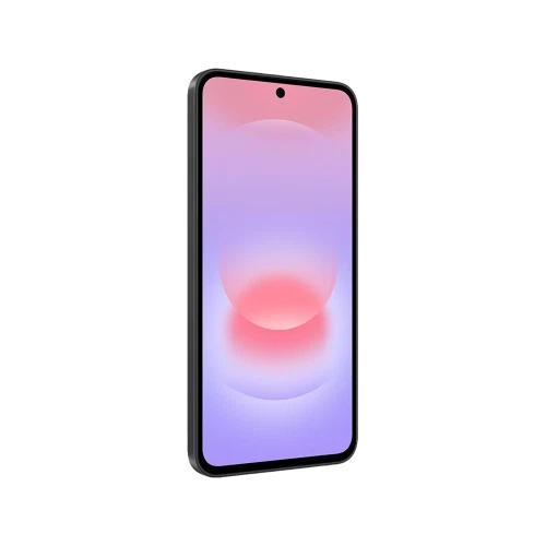 Samsung Galaxy A37 5G akıllı telefon, antrasit renkli ince çerçeveli ön yüz tasarımıyla önden görünüm