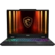 MSI Cyborg 15 B2RWFKG-208XTR FR54 siyah oyuncu laptop, RGB klavye ışıkları açık ekranda logo görünüyor