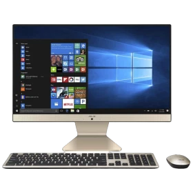 Asus Vivo V222UBK-BA056T masaüstü bilgisayar; beyaz ekran, klavye ve fareden oluşan set