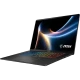 MSI Stealth A16 AI+ B3WI-003TR siyah oyuncu laptop ekranında mavi desen ve klavye aydınlatması.