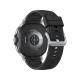 Samsung Galaxy Watch 8 Classic siyah akıllı saatin sensörleri ve metal tokalı kayışı arkadan görünür halde