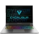 Casper Excalibur G911.1180-DF70R-C gri oyuncu laptop; renkli arka aydınlatmalı klavye ve Excalibur ekranı görünüyor
