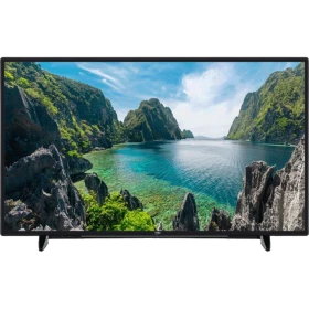 Beko B43L 8740 5B Ultra HD 4K TV, siyah çerçeveli televizyon ve doğa manzaralı ekranı
