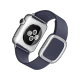 Apple Watch 38 mm gümüş paslanmaz çelik kasa ve modern tokalı gece mavisi kayışlı akıllı saat