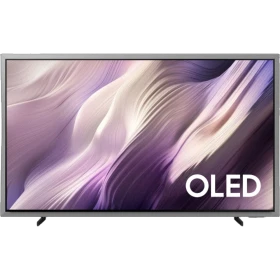 Samsung 83S95H OLED Ultra HD 4K TV, genel renkli şık tasarım ve OLED yazılı ekran görünümü