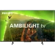 Philips 50PUS8118 Ultra HD 4K LED televizyon ön ekranında AMBI LIGHT temalı yeşil manzara, genel siyah tasarım