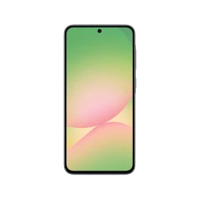 Samsung Galaxy A56 siyah akıllı telefonun önden görünümü, tam ekran tasarım ve ortada ön kamera deliği