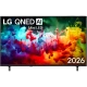 LG 55QNED7EB3C Ultra HD 4K TV, renkli mürekkep desenli ekranı ve siyah çerçevesiyle önden görünüm