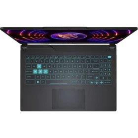 MSI Cyborg 15 A13VE-1479XTRWF03 siyah oyuncu laptop klavye alanı ve RGB aydınlatma görünümü