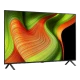 LG OLED55B56LA Ultra HD 4K OLED televizyon; kalp desenli renkli ekran görünümü, genel siyah tasarım