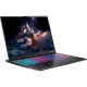 Acer Nitro 16S AI AN16S-61 siyah oyuncu laptop, açık ekranda RGB aydınlatmalı klavye ile yandan görünüm