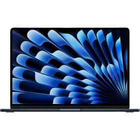 Apple MacBook Air M5 10CPU 10GPU 15.3 inç laptop, koyu mavi renkli ön görünüm ana ürün çekimi
