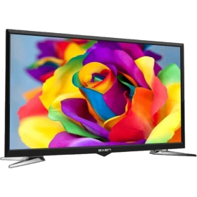Axen Larissa 32 inç LED televizyon, HD Ready ekranında renkli çiçek görüntüsüyle siyah tasarım