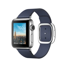 Apple Watch Series 2 38 mm, gece mavisi kayışlı paslanmaz çelik kasa ve modern tokalı akıllı saat,Moda