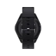 Tecno Watch 3 siyah akıllı saat, ayarlanabilir silikon kayışı ve arka kasa görünümüyle birlikte gösteriliyor