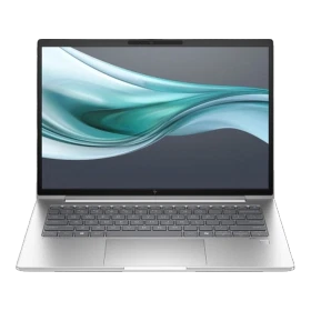 HP EliteBook 640 G11 gümüş ultrabook laptop, ince tasarım ve dalga desenli ekran görünümüyle vitrin karesi