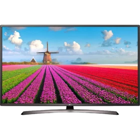 LG 49LJ624V 49 inç Full HD FHD LED TV; çiçek tarlası görüntüsüyle vitrin ekranı, genel siyah tasarım