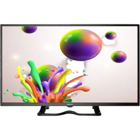 Sunny Assos 42 inç Full HD uydu alıcılı televizyon, siyah çerçeveli ekranında renkli soyut görüntü