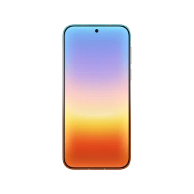 Turuncu Huawei Pura 90 Pro Max akıllı telefon, ince çerçeveli tam ekran ön yüz ve ortalanmış ön kamera detayıyla
