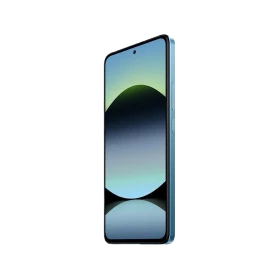 Xiaomi Redmi Note 14 mavi akıllı telefon, ince çerçeveli ekran ve yan düğmelerle önden görünüm