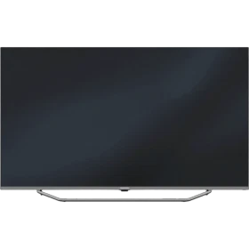 Grundig Rio 65 GHU 8900 S Ultra HD 4K LED televizyonun önden görünümü, siyah çerçeveli geniş ekran tasarımı