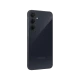 Siyah Samsung Galaxy A35 akıllı telefonun arka yüzü, üçlü kamera ve LED flaş detayıyla görünüm