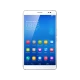 Huawei MediaPad X1 4G beyaz tablet, uygulama ekranı görünen ön yüzüyle vitrin görseli