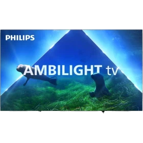 Philips 77OLED848 Ultra HD 4K OLED televizyon; deniz temalı ambilight ekranı ile tanıtım görünümleri