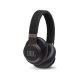 Siyah JBL Live 650BTNC kablosuz kulaklık, ayarlanabilir baş bandı ve yastıklı kulaklıklarıyla önden görünüm