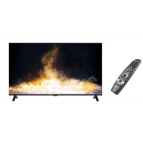 Sunny SN49FMN241 Ultra HD 4K TV, siyah ekranı ve yanında uzaktan kumandasıyla önden görünüm