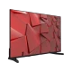 Vestel 43F8540 Full HD LED televizyon, ince siyah çerçeveli ve kırmızı geometrik ekran görüntüsüyle önden görünüm