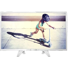 Philips 32PHS4032 HD Ready LED TV, ekranda bisiklet süren çocuk sahnesiyle vitrin görünümü, genel renk.