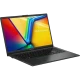 Asus Vivobook Go 15 E1504GA-NJ251 siyah iş ofis laptopu, renkli ekran ve klavye görünüyor