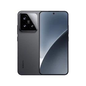Xiaomi 15 siyah akıllı telefonun ön ve arka görünümü, geniş ekran ve çoklu kamera modülüyle sergileniyor