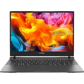 Casper Nirvana Z100.1355-BX00X-S-Q siyah ultrabook laptop, renkli ekran görüntüsüyle vitrin görünümü