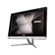 MSI PRO 20EX 7M-010XTR masaüstü bilgisayar, siyah ve gümüş renkli ekran ve ayak tasarımıyla
