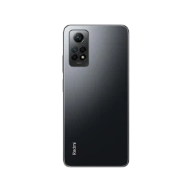 Xiaomi Redmi Note 12 Pro 4G siyah akıllı telefonun arka yüzü, çoklu kamera modülü ve Redmi logosu