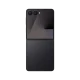 Samsung Galaxy Z Flip7 siyah akıllı telefon, açık konumda ön ekran ve çift arka kamera görünümü