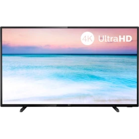 Philips 43PUS6504 Ultra HD 4K LED televizyon, siyah çerçeveli ekranda 4K UltraHD yazısı ve deniz manzarası