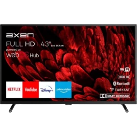 Axen AX43DIL540 Full HD 43 inç LED televizyon, kırmızı çiçek ekranı ve siyah çerçevesiyle