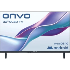 Onvo 32VQ80F2HA HD Ready HD TV, ince siyah çerçeveli LED televizyonun önden görünümü