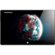 Lenovo IdeaTab Miix 10 inç siyah tablet; dünya görüntülü ekranla önden görünüm.