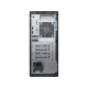 Dell OptiPlex 5070 masaüstü bilgisayarın gri renkli arka paneli, bağlantı noktaları ve havalandırma ızgarası