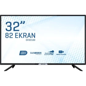 Onvo OV32100 HD Ready 32 inç LED televizyon, siyah çerçeveli ön görünüm