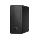HP Desktop Pro 300 G3 9LC22EA siyah masaüstü bilgisayar kasası, önden üç çeyrek açıyla gösteriliyor