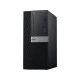 Dell OptiPlex 5070 masaüstü bilgisayar, siyah kasası ve ön panel bağlantı noktalarıyla
